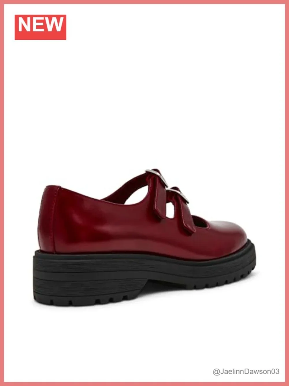 Leather Loafer with Buckle, Round Toe, Block Heel, Casual